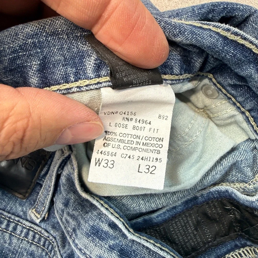 VTG Express Jeans Mens 33x32 Blue Loose Boot Fit Medium Wash Denim Baggy Y2K